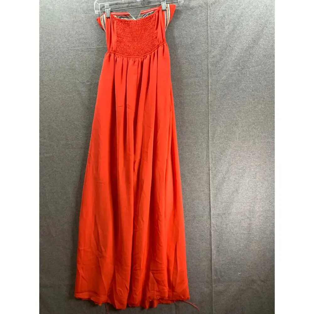 West 36th Maxi Orange Dress Women Size Small Sleeveless